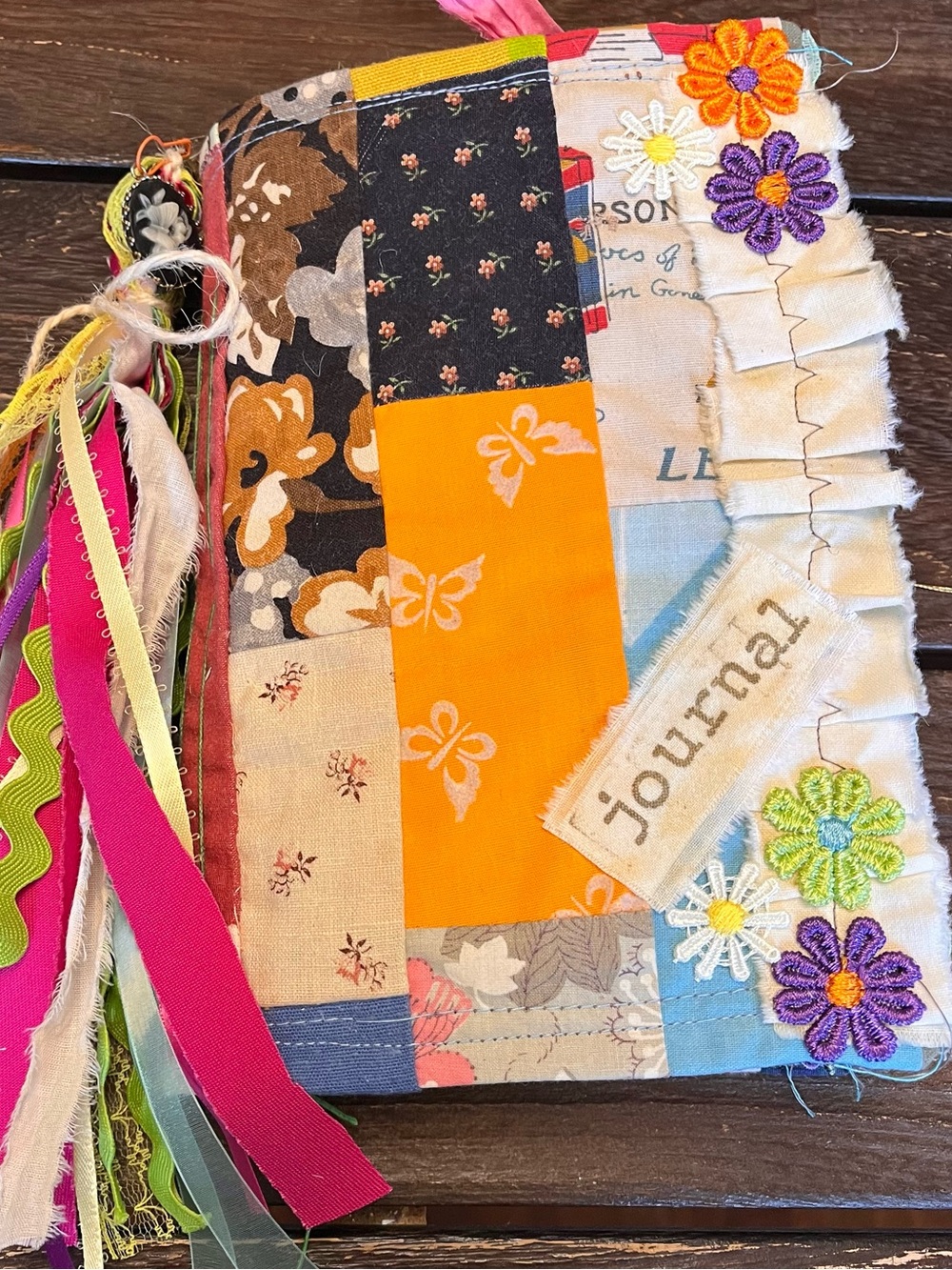 Patchwork Junk Journal Vintage Softcover Cottagecore Colorful Fun Decorated